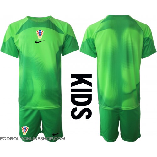 Kroatien Målmand Hjemme Trøje Børn VM 2022 Kortærmet (+ Korte bukser)